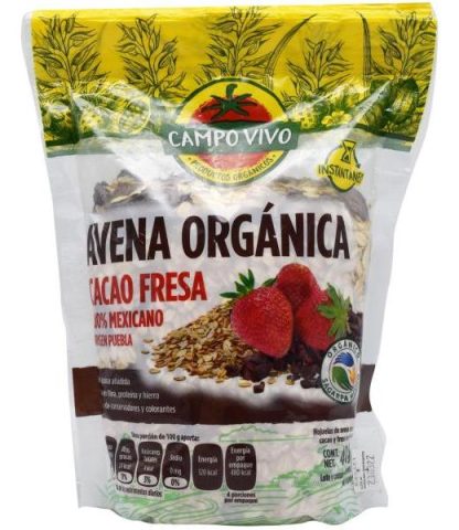 AVENA ORGANICA CACAO FRESA 400 G CAMPO VIVO