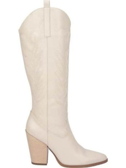 BOTA TEXANA BORDADA BEIGE TIERRA BENDITA DELUXE