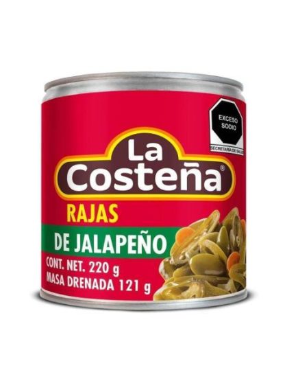 CHILES JALAPEÑOS RAJAS LA COSTEÑA 220 GR