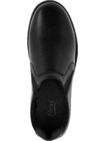 MOCASIN DE PIEL CON ELASTICO NEGRO FLEXI - Image 5