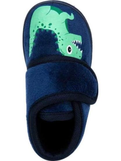 PANTUFLA BOTA PELUCHE BORDADO AZUL MARINO SCHATZ KIDS - Image 5