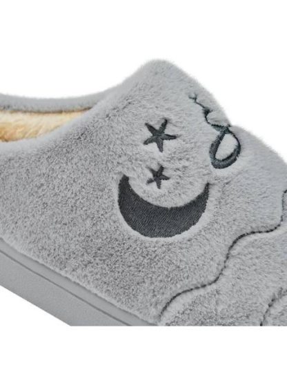 PANTUFLA ZUECO PELUCHE GRIS SHOSH CONFORT - Image 2