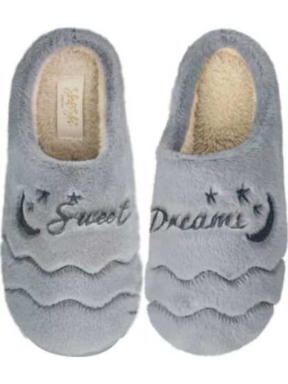 PANTUFLA ZUECO PELUCHE GRIS SHOSH CONFORT - Image 3