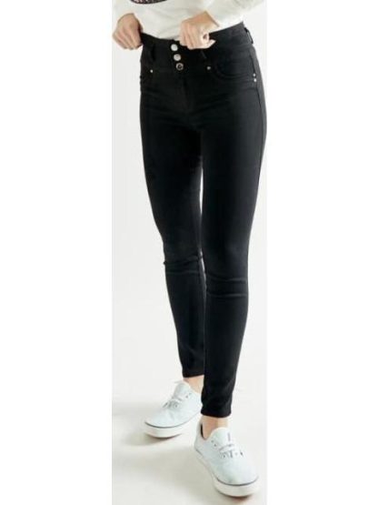 JEANS SUPER SKINNY CINTURA ALTA NEGRO FERGINO