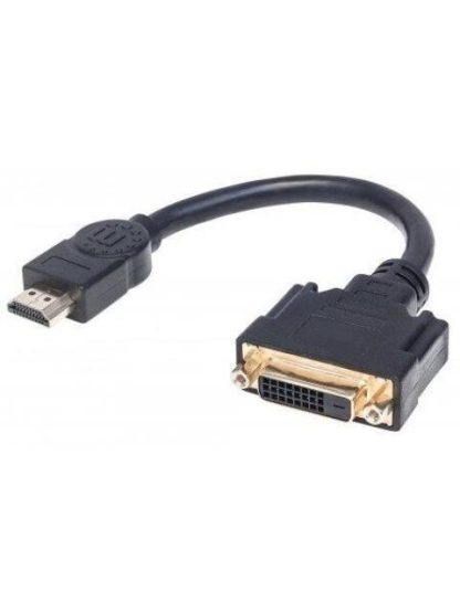 MANHATTAN CABLE HDMI MACHO - DVI-D HEMBRA 20CM NEGRO