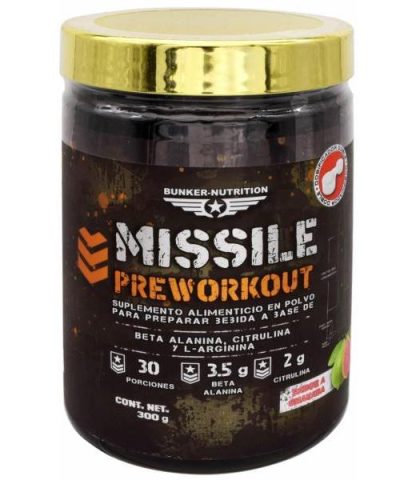 MISSILE PREWORKOUT GUAYABA 300 G BUNKER NUTRITION