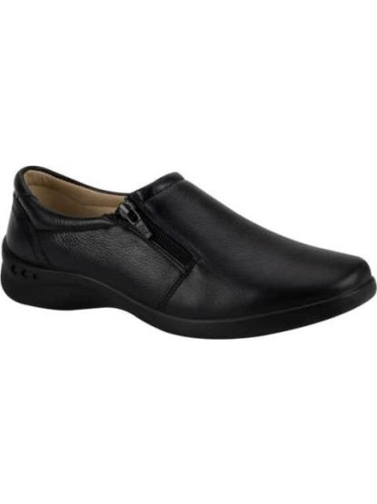 MOCASIN CHOCLO DE PIEL CON CIERRE NEGRO FLEXI