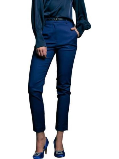 PANTALON STRETCH CON CINTURON AZUL MARINO HOLLY LAND - Image 2