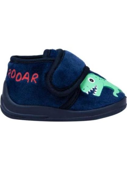 PANTUFLA BOTA PELUCHE BORDADO AZUL MARINO SCHATZ KIDS