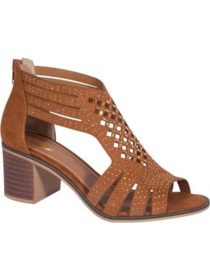 SANDALIA BOTIN CON TACON CAMEL VI LINE - Image 2