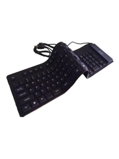 TECLADO FLEXIBLE BROBOTIX NEGRO USB PC-LAPTOP 801935