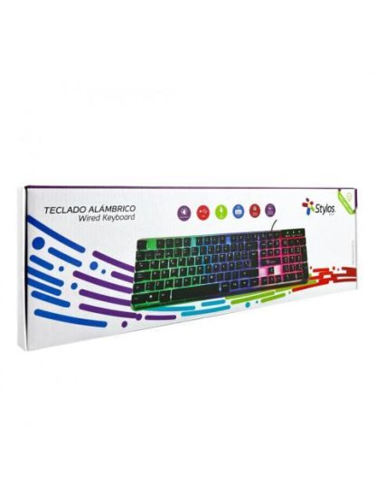 TECLADO STYLOS STTEALLED1T ALAMBRICO USB NEGRO-TRANSPARENTE (ESPANOL) - Image 4