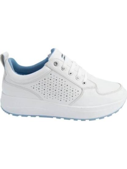 TENIS DE PIEL CON AGUJETA BLANCO FLEXI