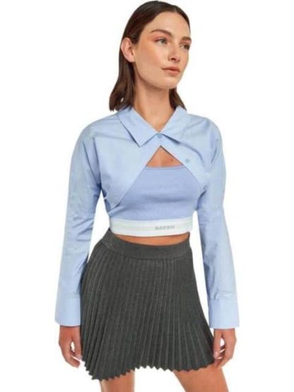 CAMISA CROP AZUL BARBIE - Image 4