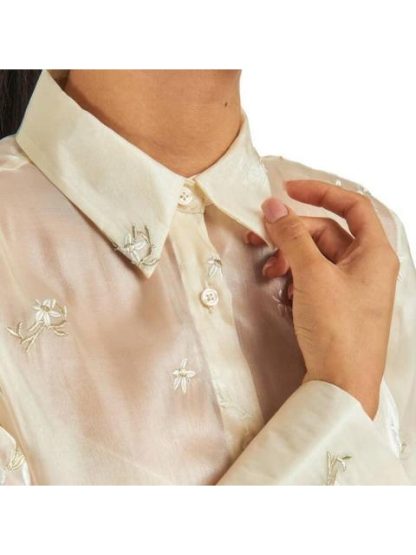 CAMISA CON TRANSPARENCIA BEIGE HOLLY LAND - Image 4