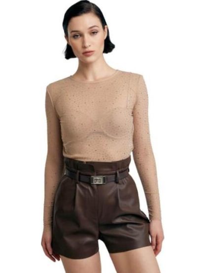 BLUSA CON PEDRERIA DORADO HOLLY LAND - Image 3