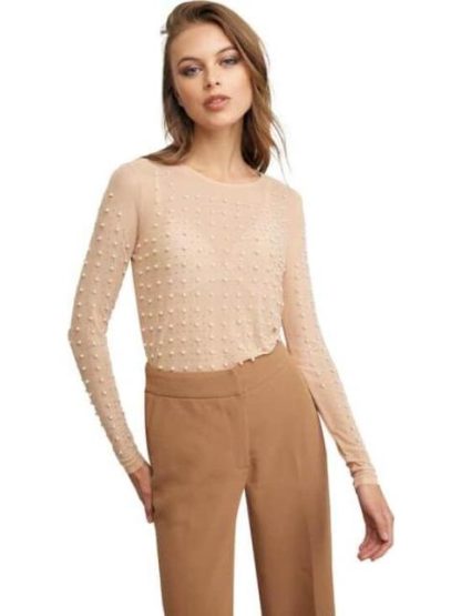 BLUSA MESH PERLAS NUDE HOLLY LAND - Image 3