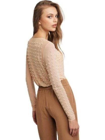 BLUSA MESH PERLAS NUDE HOLLY LAND - Image 5