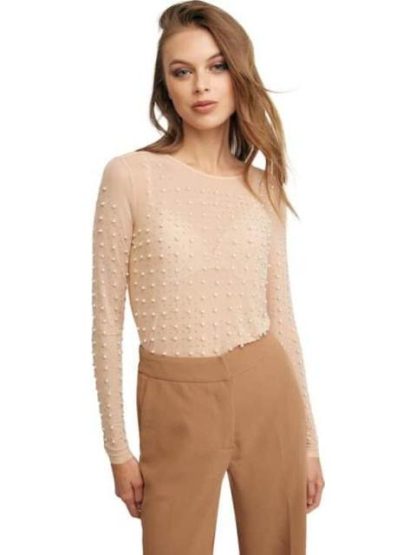 BLUSA MESH PERLAS NUDE HOLLY LAND