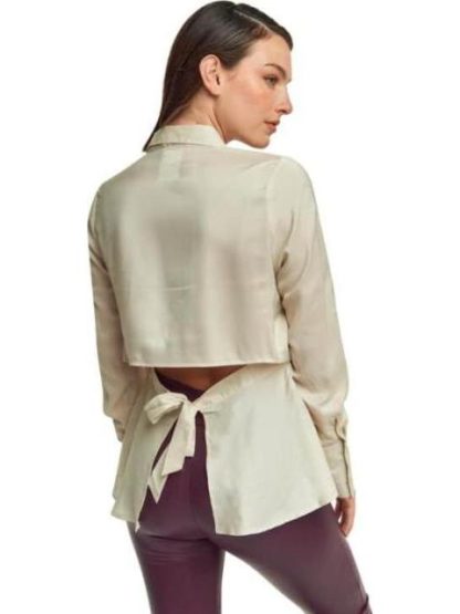 CAMISA MANGA LARGA BEIGE HOLLY LAND - Image 4