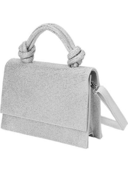 BOLSO MINI CROSSBODY CON PEDRERIA PLATA VI LINE