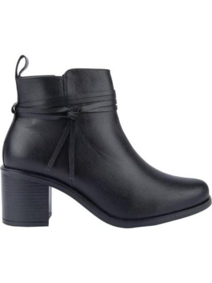 BOTA DE PIEL TACON CUADRADO NEGRO VICENZA