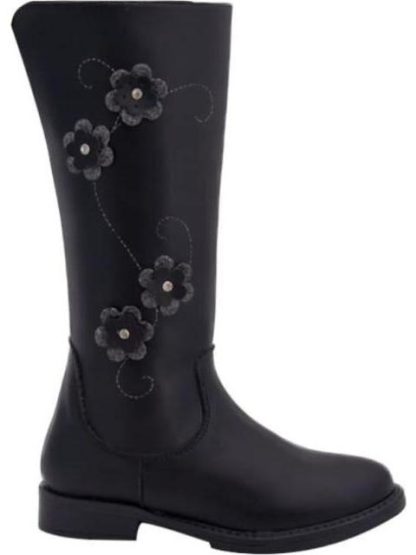 BOTA LARGA FLORES NEGRO VIVIS SHOES KIDS