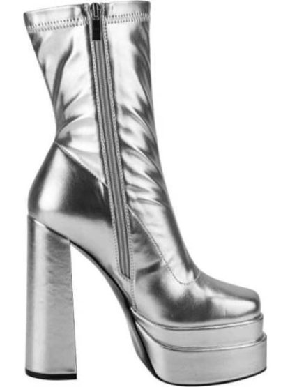 BOTA METALICA STRETCH DOBLE PLATAFORMA PLATA BELINDA PEREGRIN - Image 4