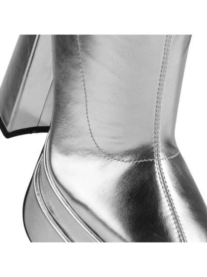 BOTA METALICA STRETCH DOBLE PLATAFORMA PLATA BELINDA PEREGRIN - Image 5