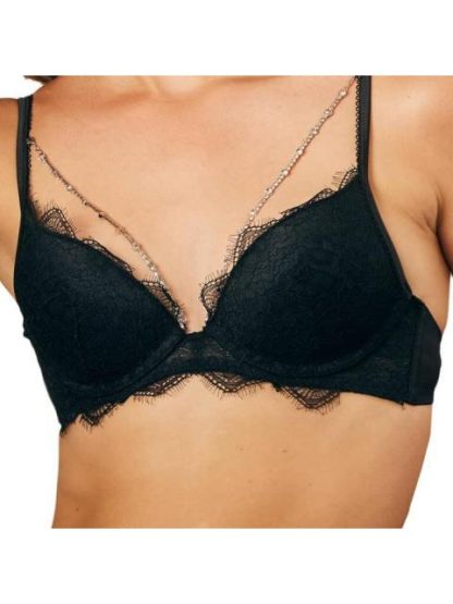 BRASIER CON CADENAS BRILLANTES NEGRO LOVE TO LOUNGE - Image 4