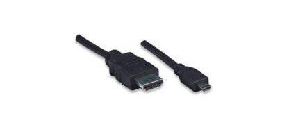 MANHATTAN CABLE HDMI DE ALTA VELOCIDAD CON CANAL ETHERNET HDMI MACHO - MICRO HMDI 4K 30HZ 2 METROS NEGRO - Image 2