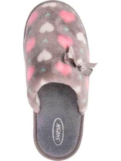 PANTUFLA DE PELUCHE CORAZONES GRIS SHOSH CONFORT - Image 4