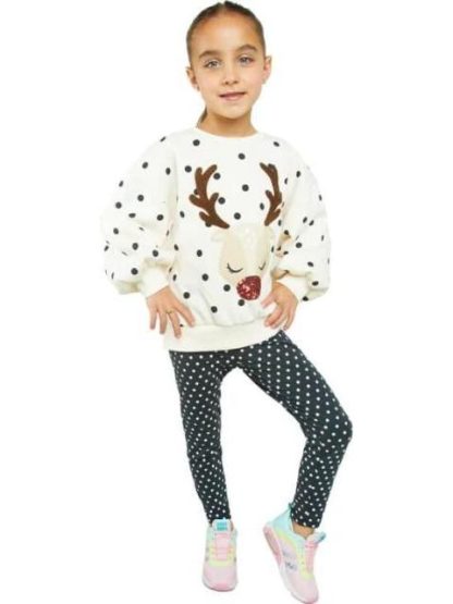 CONJUNTO SUDADERA Y LEGGINGS BEIGE/HUESO HOLLY LAND KIDS