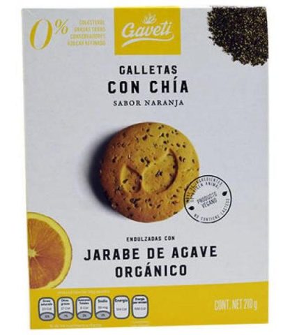 GALLETA CON CHIA SAB NARANJA 210 G GAVETI