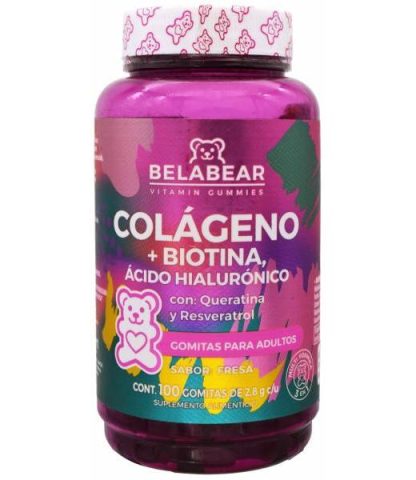 GOMITAS COLAGENO BIOTINA ACIDO HIALURONICO QUERATINA RESVERATROL