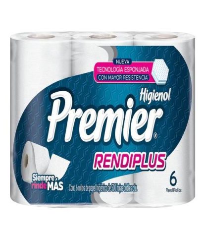 HIGIENICO PREMIER RENDIPLUS 500 HOJAS D. 6 PZ