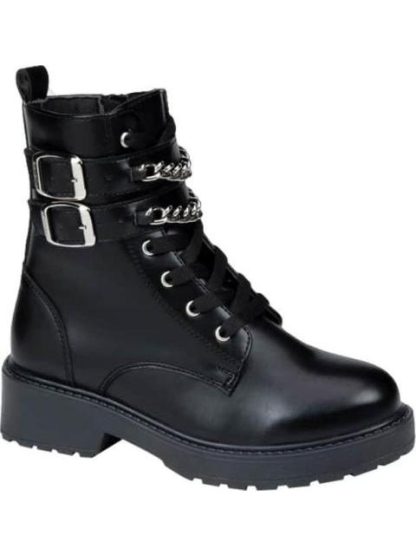 BOTIN MILITAR CON CADENAS NEGRO BAMBINO - Image 2