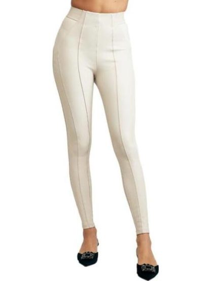 LEGGINGS EFECTO PIEL MARFIL HOLLY LAND - Image 2