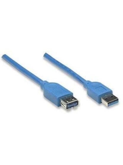 MANHATTAN CABLE USB MACHO - USB HEMBRA 2 METROS AZUL