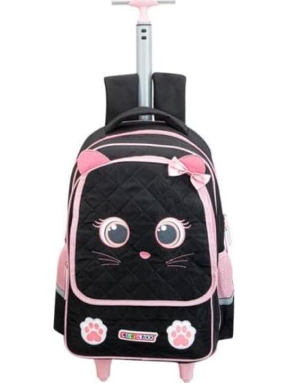 MOCHILA CON RUEDAS ESCOLAR NEGRO CUTIE ZOO