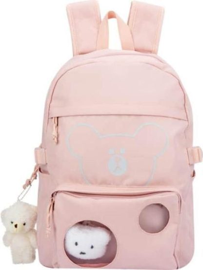 MOCHILA ESCOLAR ROSA PRETTY BEAR