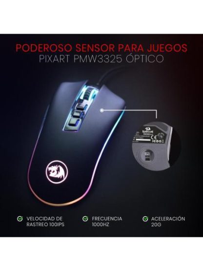 MOUSE REDRAGON COBRA CHROMA JUEGO NEGRO - Image 5