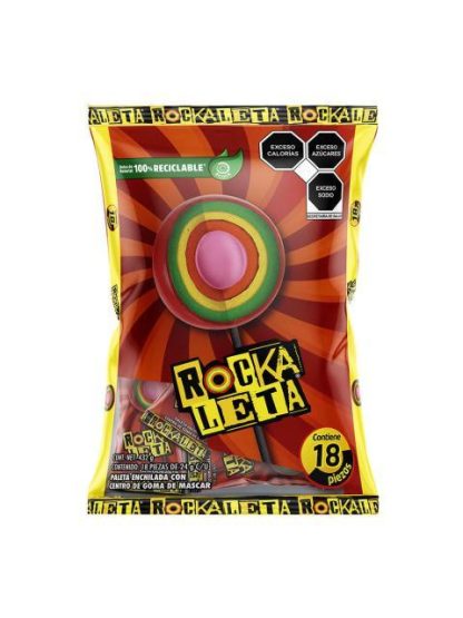 PALETA ENCHILADA ROCKALETA BOLSA CON 18 PIEZAS