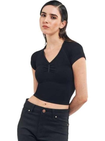 PLAYERA CROP NEGRO HOLLY LAND - Image 4