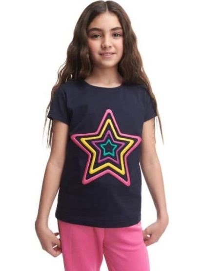 PLAYERA ESTRELLA BORDADA AZUL MARINO HOLLY LAND KIDS