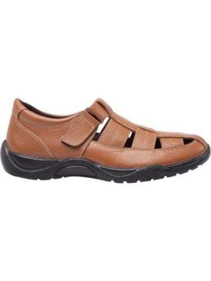 SANDALIA CASUAL AJUSTE CON VELCRO MIEL KAFE