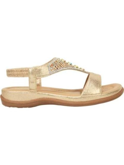 SANDALIA CONFORT CON BRILLOS ORO VI LINE