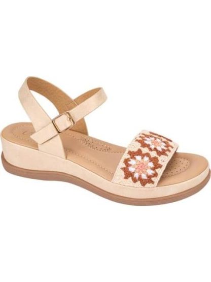 SANDALIA CONFORT CROCHET BEIGE VI LINE - Image 2