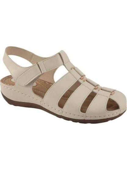 SANDALIA CONFORT HEBILLAS BEIGE/HUESO SHOSH