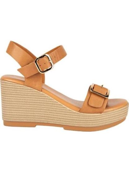 SANDALIA PLATAFORMA HEBILLA CAMEL VI LINE